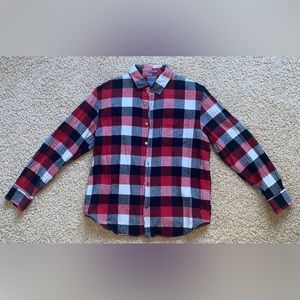 Tallwoods bruno milano red, white, black flannel buttoned shirt